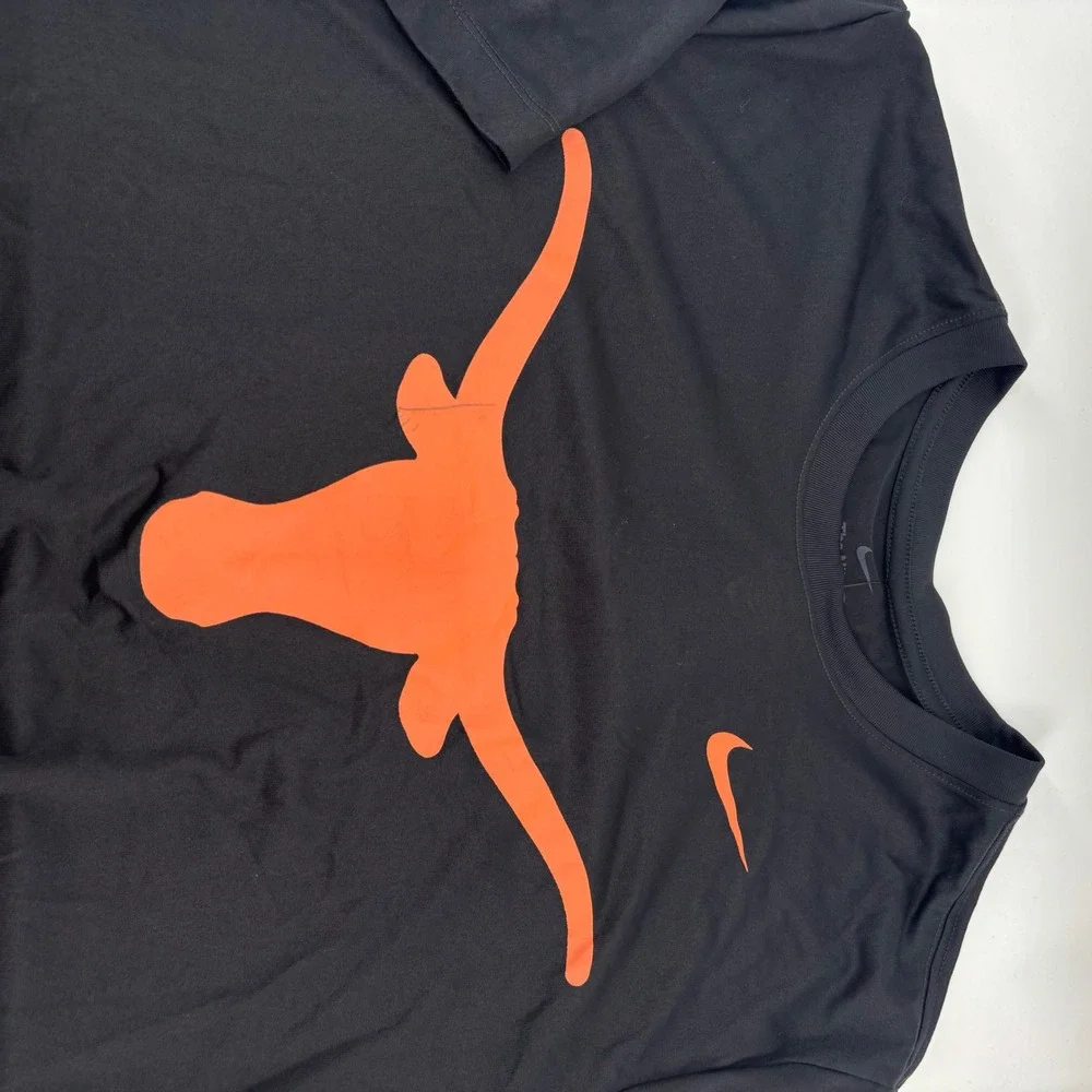 Nike Texas Longhorns T-Shirt Mens XL Black Dri-FIT NWT Defect NCAA Fan Gear
